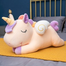 유니콘 페가수스 안고 자는 수면 애착 오구 대형 봉제 캐릭터 인형, C, 80cm cm