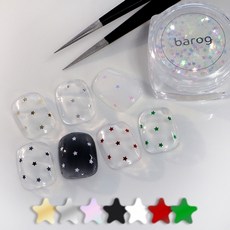 [더네일샵] 바로그 글리터 7종 초미니 오각별 네일글리터 1mm, 1개, 오로라