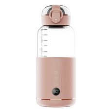 분유 타는 기계 충전식 우유 전동 전기 스텐 여행용 텀블러, 핑크, 330mL