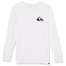 Quiksilver 남아용 옴니 로고 긴소매 티셔츠 반바지 화이트 234