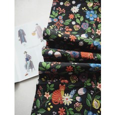 전원 풍 자가드 컬러 짜임 고양이 혼방 원단 소파 베개 커버 테이블보 덮개 원단 의류 원단