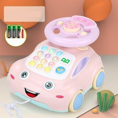 뉴타임즈6 베비폰 장난감전화기 전화 기관차를 끌다 음악 소리와 카랑이야기 이야기 기계 선 선 어린이의 아침 교육 익지 장난감 견인 XT07 A27, 02 핑크
