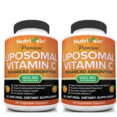 뉴트리베인 2통 리포조말 비타민C 1600mg 180캡슐x2 리포소말 비타민, 180정, 2개