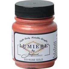 Jacquard ucts JAC1533 Lumiere Metallic Acrylic Paint 2.25 oz Rose Gold, One Color_One Size, One Color, 상세 설명 참조0