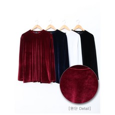 클로젯하우스 벨벳 남녀공용 루즈핏 티셔츠 (4color)