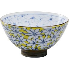 MB-1053 디너웨어 염색 꽃노란 밥그릇 일본산 직경 4.9 x 2.6인치(125 65mm)