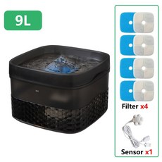 마시는 개용 9L 자동 펌프 5.5L 그릇 초저소음 여러 디펜서 개 분수 또는, 1개, 9L-SENSOR-FILTER