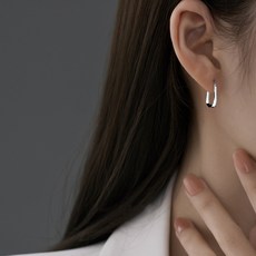 실버볼드링귀걸이