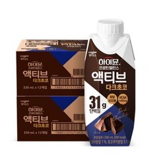 하이뮨 프로틴 밸런스 액티브 다크초코 330mlx12입 / 2박스, 330ml, 24개