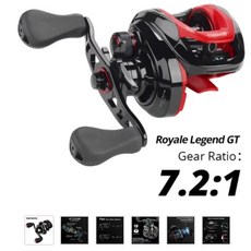 19J11 KastKing Royale Legend II & GT 베이트 캐스팅 릴 7.2:1 5.4:1 기어비 릴 담수 알루미늄 스풀 8 KG 드래그 낚시 코일, Left
