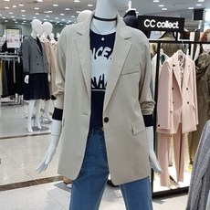 씨씨콜렉트 원버튼 루즈핏재킷(E202MSF133/베이지)(3033554) 백화점