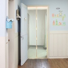 [비바_마켓]고급 문 모기장 아이보리 100cm 방충망 현관문모기장 현관문발 방문형모기장 문모기장[부재시_문자요망], [단일_]