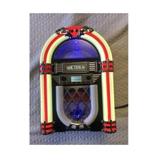 레트로 미니 데스크톱 주크박스 블루투스 스피커LED 라이트 FM 라디오 옥신 잭