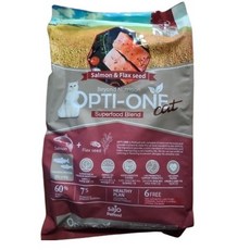  사조 옵티원 캣 연어아마씨 건식사료, 연어, 2.4kg, 2개 