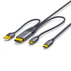 HDMI to TYPE C 출력 모니터 미러링 케이블 젠더 컨버터 C타입, DP to Type-C 터치 엘보우 3m, 1개