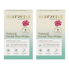마제나 네츄럴 페이셜 왁스 스트립 20매x2개 Marzena Natural Facial Wax Strips, 2개