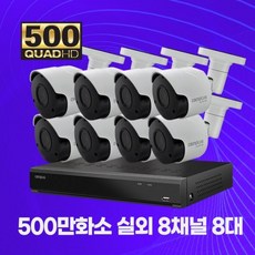 [캠플러스] 500만화소 실외용 카메라 자가설치 풀패키지 8CH 8SET [CPR-880*1+CPB-500*8+2TB하드포함+18M 8개]