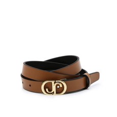 [_]질스튜어트 브라운 JJ버클장식 소가죽 여성 슬림벨트 JABE3F102W2