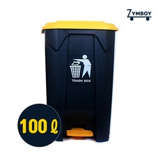 짐보이 페달형 대형 쓰레기통 100리터, 블랙
