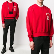 20FW 아미 A20HJ037 빅하트 로고 맨투맨(레드)