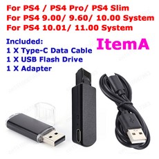 10 60 케이블 01 어댑터 JB 원키 게임 C타입 시스템용 9 USB 0 00 부품 모드 키트 11 툴 슬림 프로 PS4, For PS4 9.0--11.0, 1개