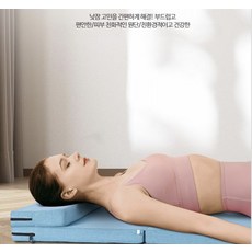 1인용 접이식 매트 싱글 낮잠 캠핑용 거실 바닥 매트 두꺼운 쿠션 소음방지 충격방지 안전한 학교 학생용 편안한, 1cm, 아이스실크 진주솜 160x60x5 블루