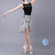 [성인 발레스커트] Marble Long Chiffon Wrap Skirt (Gray)