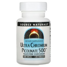 소스내추럴스 울트라 크롬 피콜리네이트 500 mcg 120정, 1개