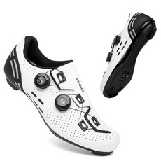 더블 클리트는 로드 사이클링 투어링 실내 사이클링 신발 및 초보자를 위한 실내 사이클링 세트와 호환됩니다., 43(265mm), 흰색