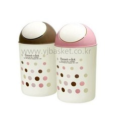 UW78FDF3 스윙휴지통 3.3L 스위트도트 원형 색상랜덤
