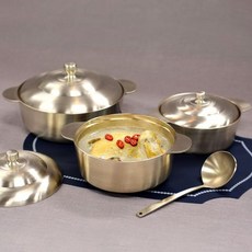 다움유기공방 [다움유기] 방짜유기 달찜기세트 / 유기냄비세트, 단일옵션, 상세 설명 참조, 1개