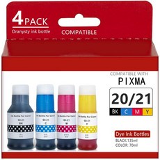 GI21 잉크 리필 병 교체 캐논 PIXMA G5020 G6020 G7030 G5040 G3260 G2260 G1220 메가탱크 프린터 135ml Bk70mL 블랙 시안 마젠타, GI-21 - g3260