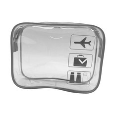 욕실 여행 필수품을 위한 투명 메이크업 가방 가방, 19.5cmx6.5cmx15cm, PVC, 회색
