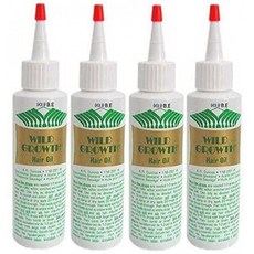 WILD GROWTH HAIR OIL 4 온스 병 (4 팩) Detangler / Extender! 올리브 오일 호호바 오일 코코넛 오일