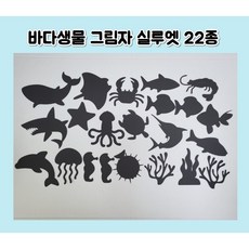 바다생물 그림자 실루엣/아쿠아리움 실루엣/물고기 빛과 그림자 놀이/어린이집 여름 환경구성 - 그림자놀이