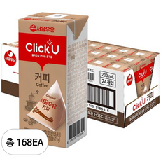 클릭유 서울우유 커피 24p, 200ml, 168개, 168개