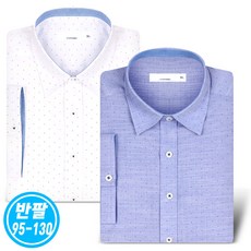 반팔 와이셔츠 남자 구김 방지 여름 셔츠 남방 도트 정장 흰색 블루빅사이즈 95~130