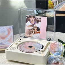 CD 플레이어 스피커 레트로 앨범 보관 휴대용, 상세페이지 참고, 백목 충전형