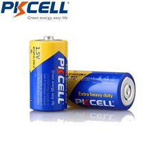  PKCELL 1.5V 아연 탄소 R14 UM2 MN1400 장난감 게임 라디오 R14P UM2 배터리 C 배터리 2 개, [01] 1.5V, 01 1.5V 