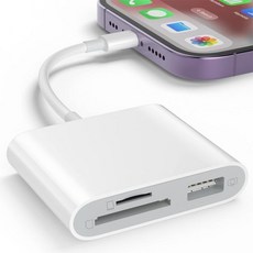 SZHAIYIJIN iPhone용 SD 카드 리더 USB 카메라 어댑터가 있는 메모리 플러그 앤 플레이 트레일 게임 뷰어는 TF 지원합니다. iPad용 Micro 어댑터 앱 필요, SZHAIYIJIN iPhone용 SD 카드 리더 US, 1개