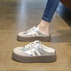 뮬 신발 여성 봄 여름 슬립온 반슬리퍼 키높이 스니커즈 슬리퍼 블로퍼 굽5cm