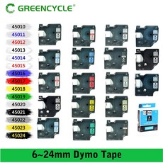  네임스티커기계 라벨프린터 무선 휴대용 택배 Greencycle 6912mm 라벨 테이프 Dymo D1 45010 45013 리본 관리자 100 150 200 250 라이터 프린터 6.Black Print on White9mm  상품 이미지