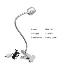 작업 조명 3W 5W 7W 구즈넥 기구 110 220V 24V 재봉틀용 Led 램프 차고, LED 3W 12-36V J, 1개