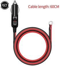 차량용 멀티소켓 60cm 12V / 24V 자동차 연장 케이블 방진 방수 배터리 터미널 악어 클립 소켓 어댑터, Black