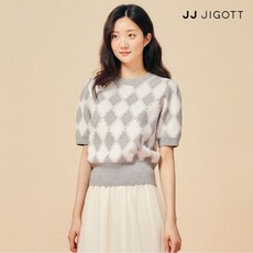 JJ지고트 펄 퍼프 아가일 풀오버 니트 GP2P1PO201