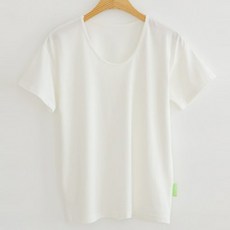 캣츠로맨스 여성용 크리듀 U넥 라벨 모달 반팔 티셔츠