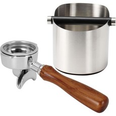 58mm Portafilter 더블 스푸트 2 이어 E61 그룹 헤드 플레어 58 ECM 로켓 산레모 시네소 슬레이어 커피 노크 박스 라지 실버와 호환 가능 D