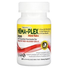 네이처스플러스 NaturesPlus Hema-Plex 헤마-플렉스 헬시 적혈구 필수 영양 철분 함유 서방형 미니 정제