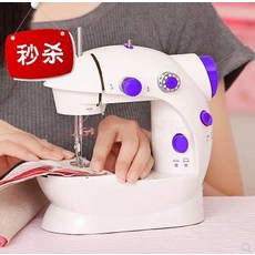 미니재봉틀 발받침 전동 재봉틀 가정용 국다용도 초미니형 두터운 미니 데님천 합금, 기본, T02-핑크