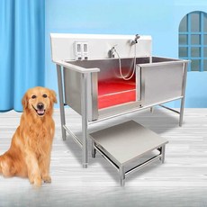  스테인리스 강아지 목욕통 싱크대 미용샵 애견 업소용, 304 3면 120x70x90(깊이 50)+문 